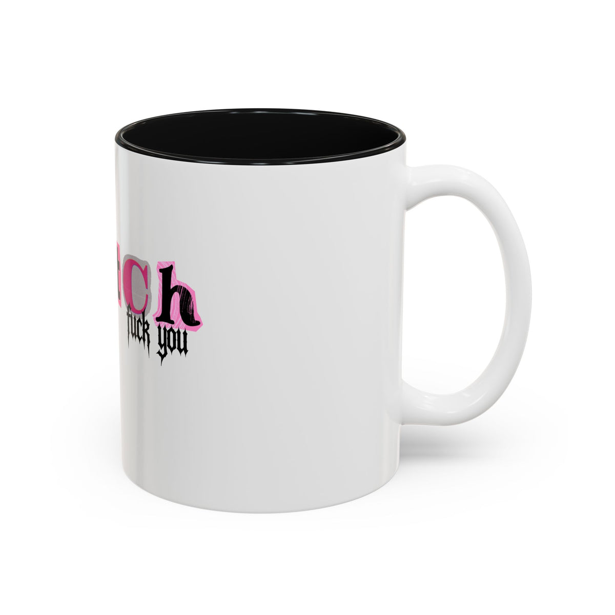 Doll Mania Two-Tone Accent Mug — Pink Logo Ceramic Coffee Cup (11oz/15oz)