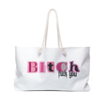 DollMania Weekender Bag — Large White Travel Tote with Rope Handles