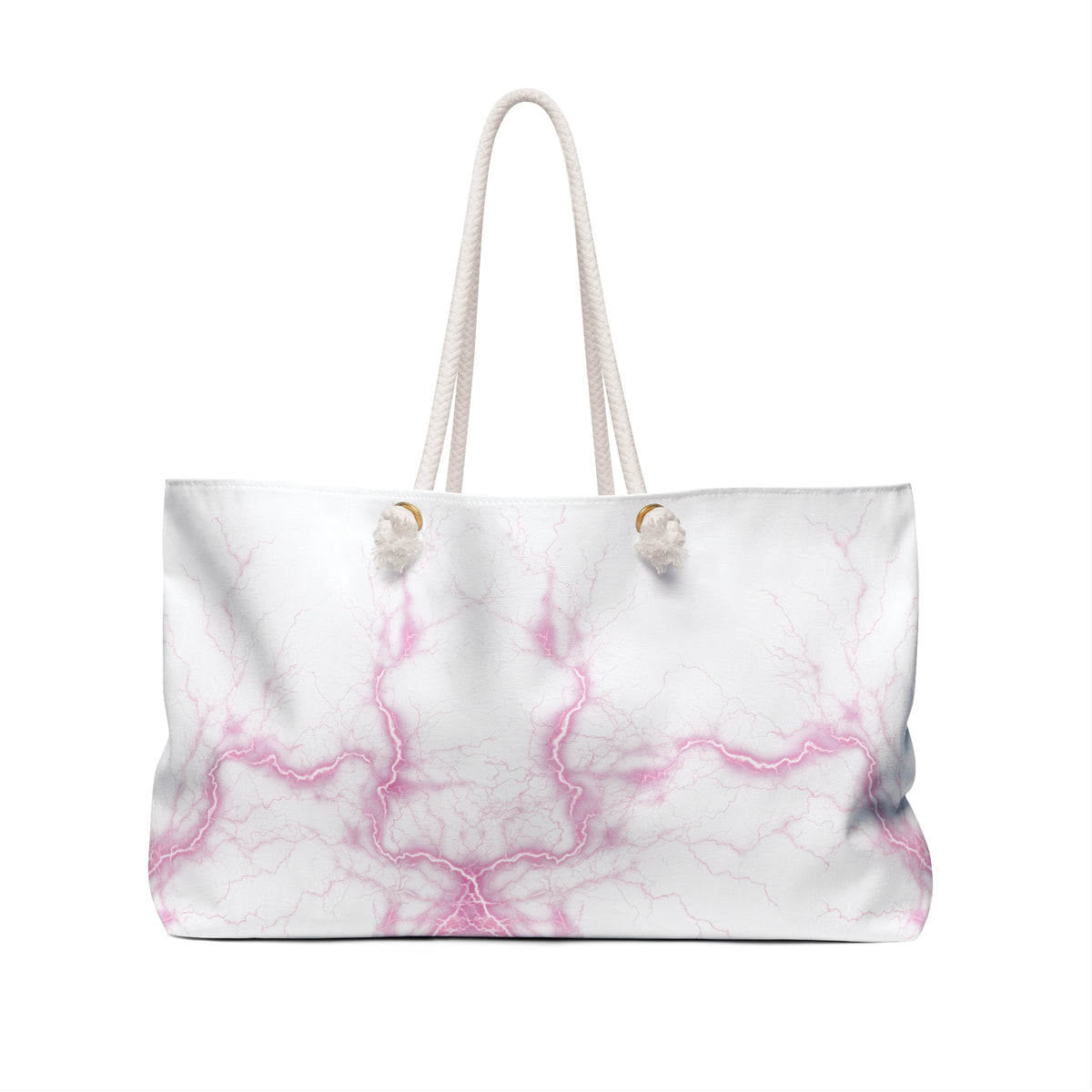 DollMania Weekender Bag — Large White Travel Tote with Rope Handles