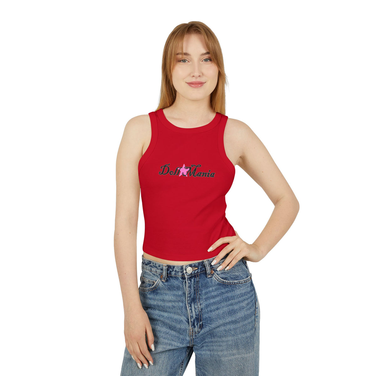 Doll Mania Women's Racer Cropped Tank Top