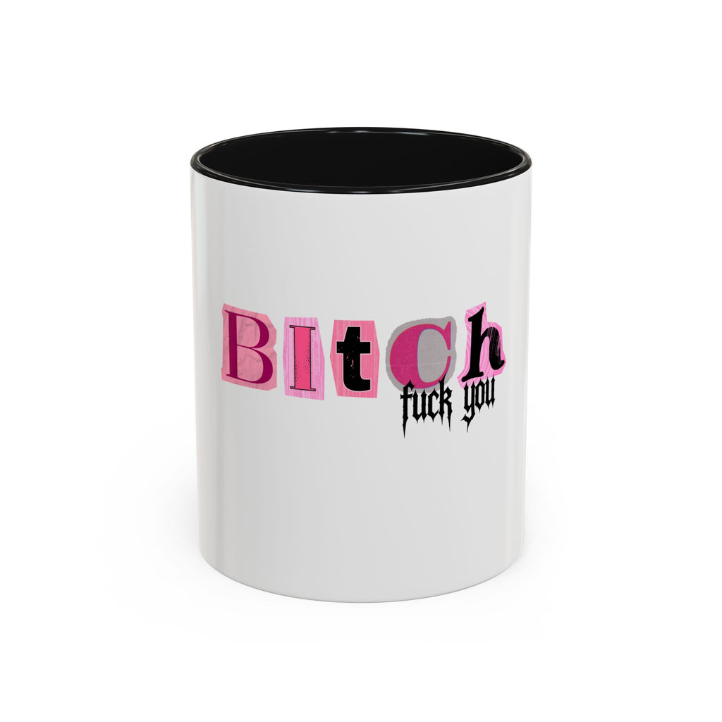 Doll Mania Two-Tone Accent Mug — Pink Logo Ceramic Coffee Cup (11oz/15oz)