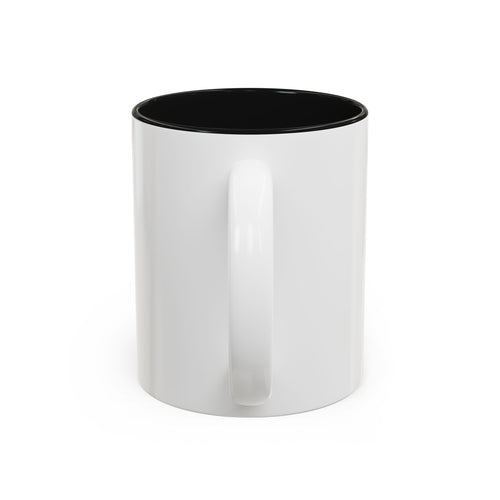 Doll Mania Two-Tone Accent Mug — Pink Logo Ceramic Coffee Cup (11oz/15oz)